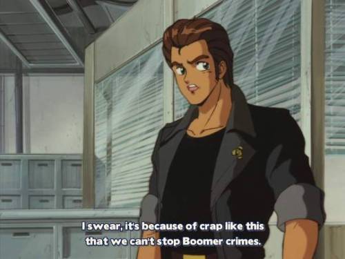 hellstobetsy:The robot antagonists of Bubblegum Crisis are called Boomers, giving the series a very 