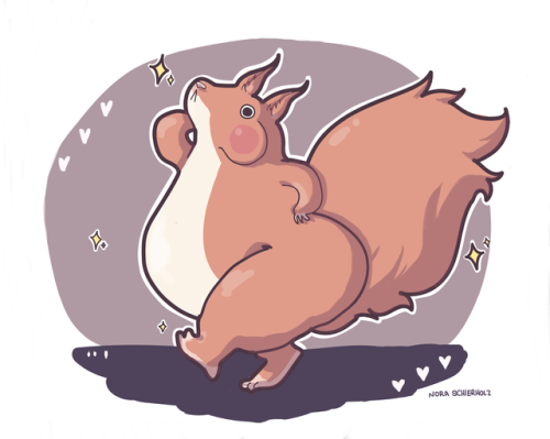 Day 8: T H I C C CFor @rofa1309, who wanted me to draw a squirrel &lt;3!