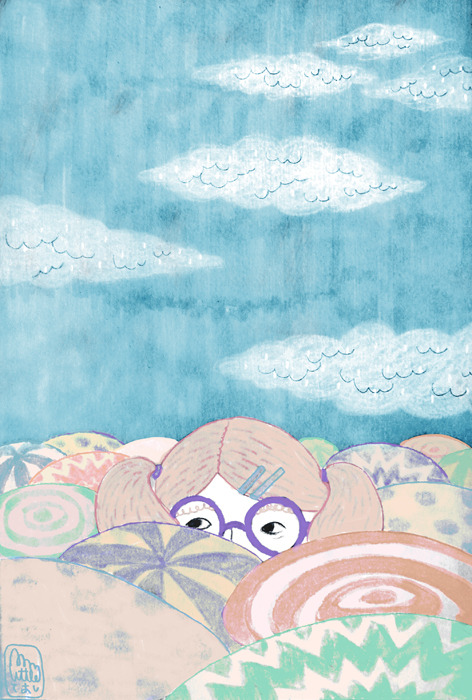 littleteashi:  &ldquo;Between Mushrooms&rdquo; hand-drawn work, colored in