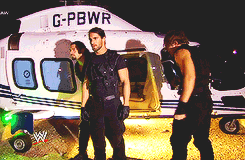 iamnolady:  The Shield arrives at London's O2 arena via helicopter: Raw, April 22,