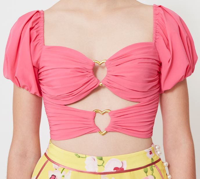 coquettefashion:  Pink, Coral &amp; Peach ItemsGold Heart Ring Top | Dress +