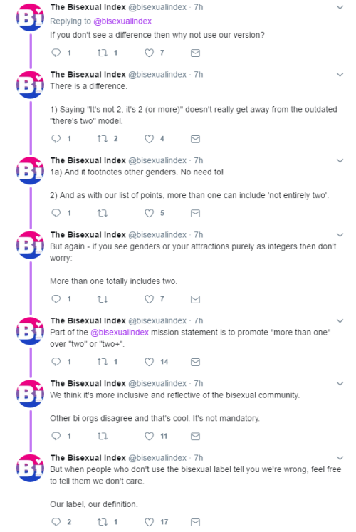 Via The Bisexual Index on Twitter[Picture is a series of tweets by The Bisexual Index which rea