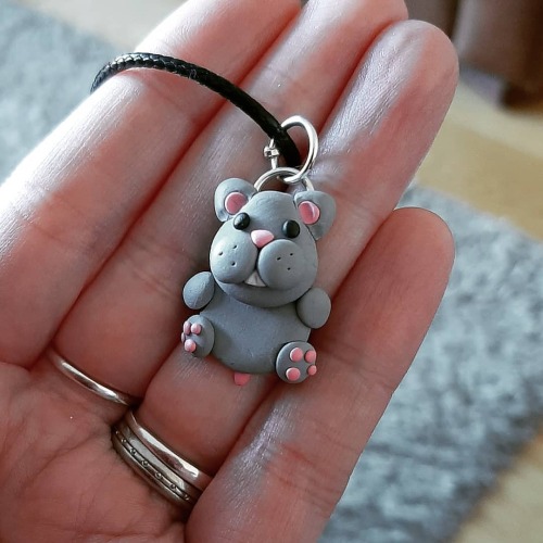 Hamster jewellery may be my new calling. Handmade by me for my hamster crazy daughter#fimo #fimocl