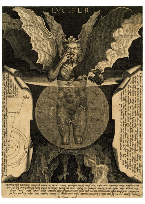 Lucifer, from Dante’s Inferno, engraving by Cornelis Galle ca. 1595.