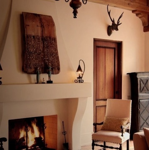 Living Room EnclosedInspiration For A Mid-sized, Enclosed, Mediterranean-style Living Room Remodel Featuring