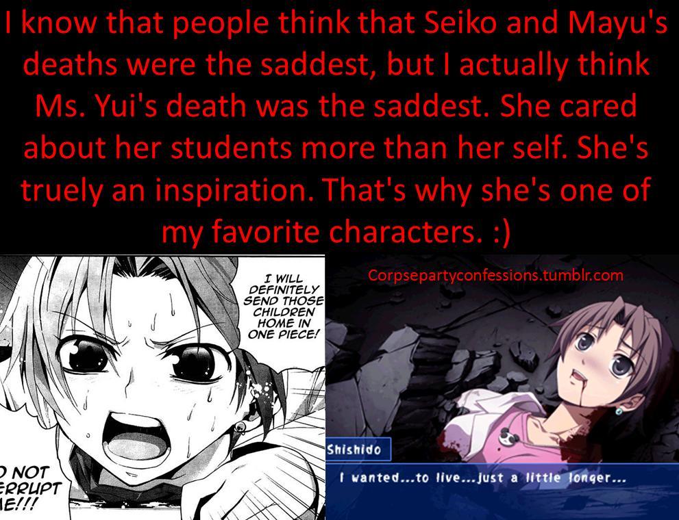 Corpse Party Confessions (Now Open!) — I know that people think that Seiko  and Mayu's...