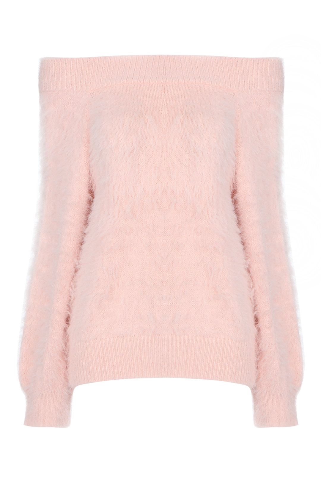 coquettefashion:
“ Pink Off Shoulder Chunky Furry Detail Jumper
”