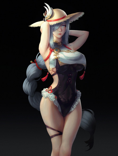 xsirboss:   申鹤（shenhe）  KBDong .https://www.artstation.com/artwork/03oZd8 