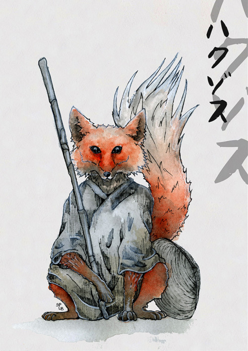 The yōkai encyclopedia; Hakuzosu Medium: ink pens and watercolor. On Mount Yume lived a fox that gav