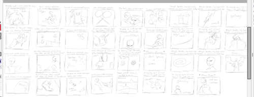 me finding this in my wips, it’s actually a rough draft/storyboard to a cherub lyricstuck i wanted to do months ago, i only did a few panels and i’m wondering if i should finish the rest…. 