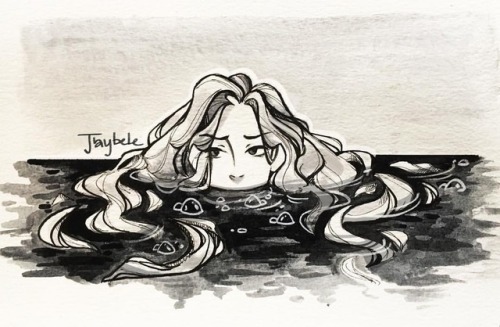 Drowning in my own waters  . . . #ink #inkart #inktober #inkpainting #inktober2018 #inktoberbrasil #