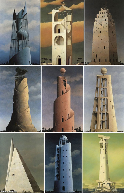 babelziggurat:バベルの塔 [Tower of Babel]: ziggurats & towers by Minoru Nomata (b.1955, Tokyo)• via B