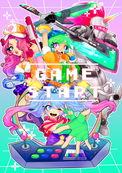 miaolait:  GAME · STARTFinished my arcade piece! I’m so glad with the way it came out You can get this as stationary or apparel or prints on my RedBubble