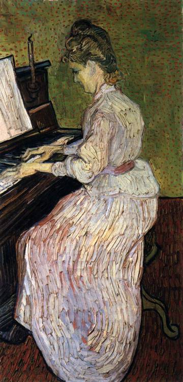 Marguerite Gachet at the Piano (1880). Vincent van Gogh (Dutch, Post-Impressionism, 1853-1890).