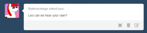 askleolion:  So… No rawr?  xD! D'aww, poor babbu~
