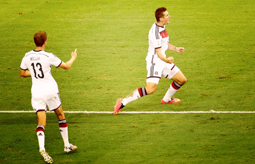 hey-key:Miroslav Klose celebrating his goal for Germany against Ghana - 21st June 2014