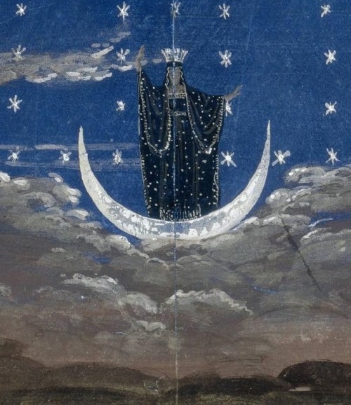 artessenziale: Karl Friedrich Schinkel, detail of the arrival of the Queen of the Night, stage set f
