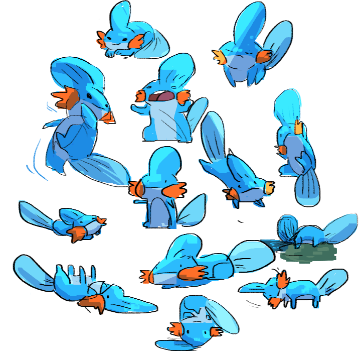 cabooseebooks:  i gave up on pokeddexy so have 13 mudkips to make up for the days