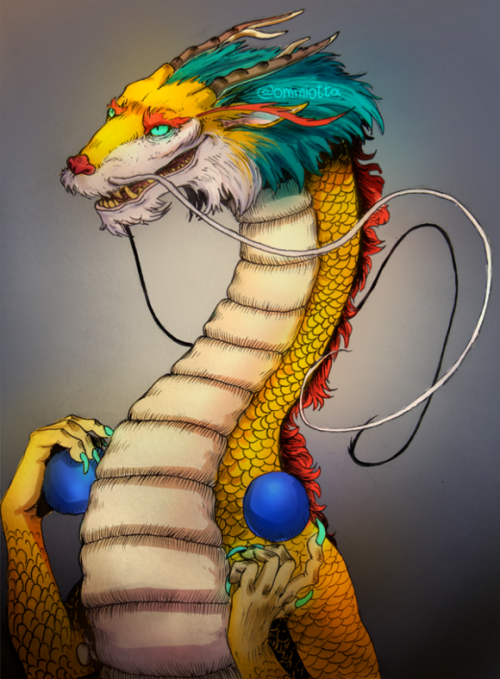 Some chinese dragon, because… I love asian dragons. The drawing was made as follows: The line