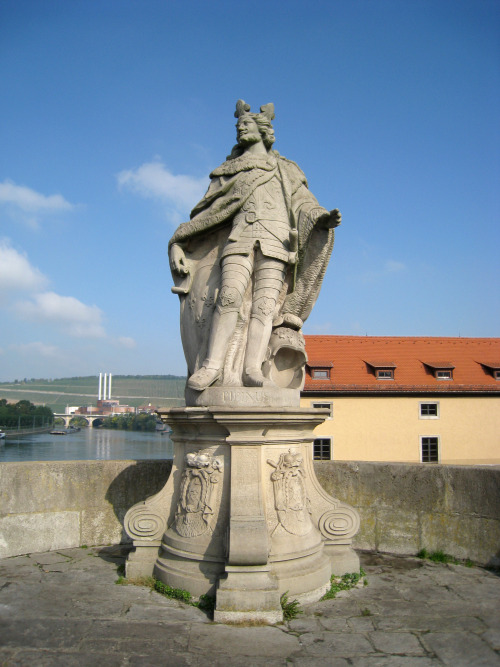 Statue of Pepin the Short at Würzburg, Germany.He was the King of the Franks from 752 until his deat