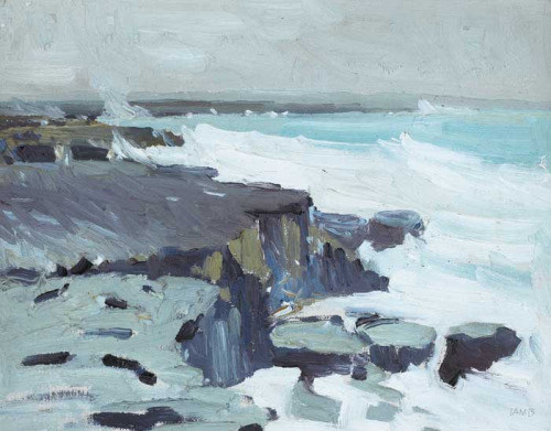 huariqueje: The Cliffs on the Aran Islands   -   Charles Vincent Lamb Irish, &nb