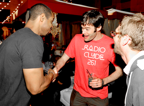 Bill Hader and Isaiah Mustafa meeting in 2010