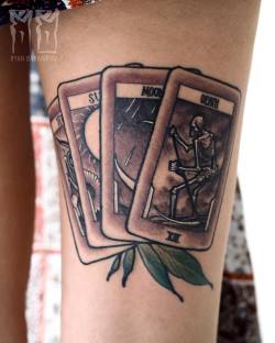 therussiantattoo:  Tarot cards that I finished last week, lines healed. Thanks Kalim! tattoosbyryan@hotmail.com #adelaidetattoos #neotradsub #neotraditional #taot #tattooistartmagazine 