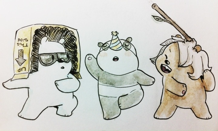 stick2mate:  The bears have just got some new homemade cosplay “costumes” =]]]