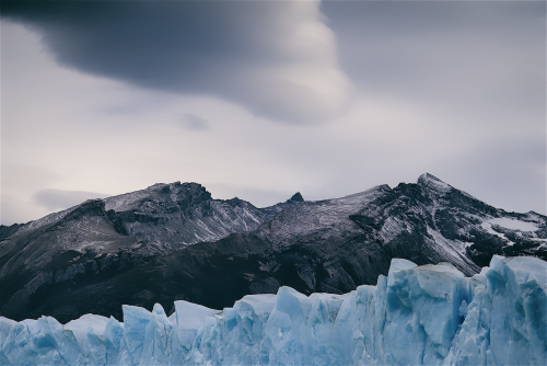 The clouds and ice of Perito Moreno Glacier in Argentina