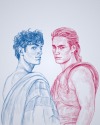aliceblakeart:Patroclus and Achilles as portrayed in The Song of Achilles by Madeline Miller ✨