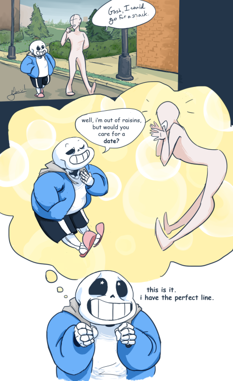 soaringsparrows:  katyamondfische:  manicscribble:  dont heck up your puns  GOD THIS IS SO CUTE POOR SANS JUST WANTS TO FLIRT  @onadacora 