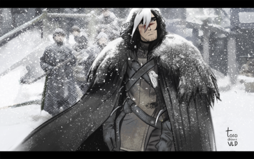taradrawsvld: Long haired Shiro + snow + fighting zombies ( space zombies, snow zombies…) + d