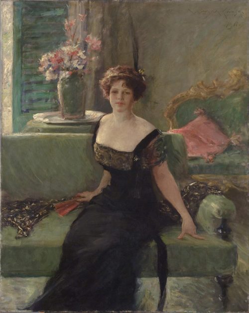 Portrait of a Lady in Black (Annie Traquair Lang), William Merritt Chase, 1911