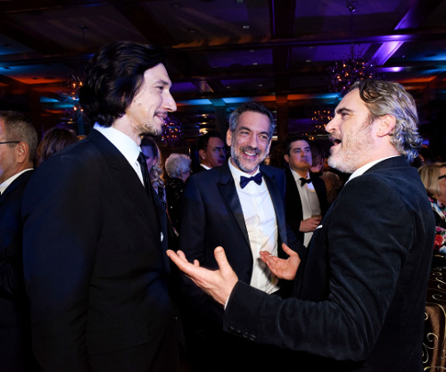 driverdaily:Joaquin Phoenix, Todd Phillips, Noah Baumbach, and Adam Driver attend the 31st Annual Pa