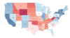 FiveThirtyEight’s estimate of Trump’s approval rating in each US state.