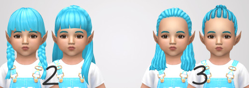 lilsimsiecc - noodlescc - Thirty-Three CC Toddler Hairs...