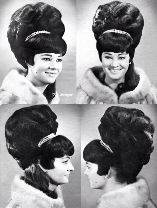 theswinginsixties:  Behold the beehive!  1960s hair.
