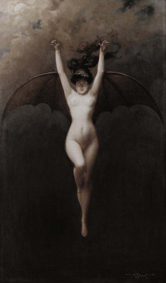 draculasswife-deactivated202212:La Femme Chauve-Souris (The Bat-Woman), by  French painter Albert Joseph Penot (1890). Tumblr Porn