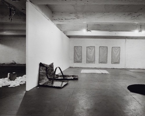 funeral:  Installation view of “9 at Leo Castelli”, Castelli Warehouse, New York, 1968. Photo: Harry Shunk and János Kender