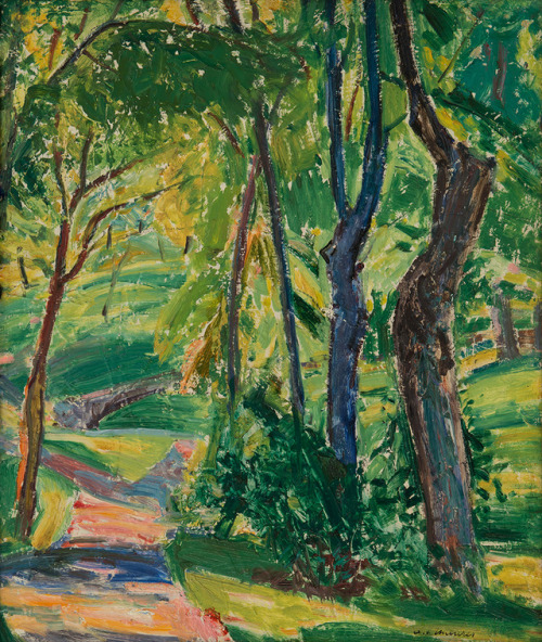 Landscape with Path  -   Alfred Henry Maurer , 1915-20.American, 1868-1932Oil on panel, 22 x 18 in.