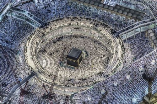 &ldquo;Pilgrims praying around the Ka‘aba during one of the five daily prayers. To see and