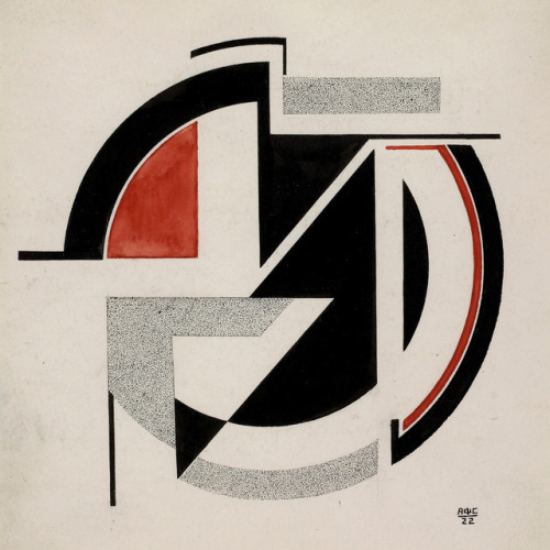 retroavangarda:Antonina Sofronova – Geometric Composition, 1922. Gouache, ink on paper