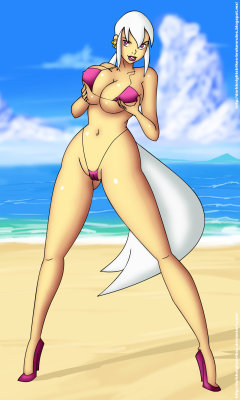 fandoms-females:beach_charmcaster_by_darkknightstrikes