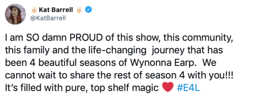 wynonnatheearp: COMPLETELY HEART BROKEN OVER WYNONNA EARP BEING CANCELLED Once an Earper, always an 