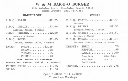 This was my mom’s favorite burger spot growing up and it became one of ours when I was growing up.W&