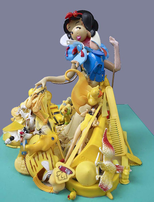 archiemcphee:  Let’s pay a visit to the Department of Awesome Anamorphic Artwork to explore more work by French artist Bernard Pras (previously featured here). Pras uses found objects of every imaginable sort to create awesome installations that appear