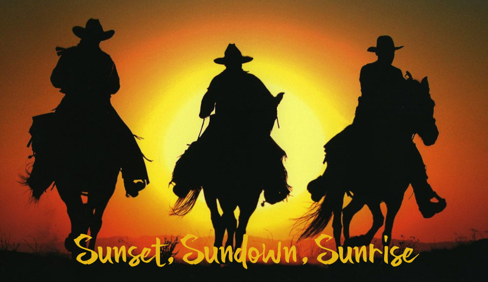 Three riders in the sun