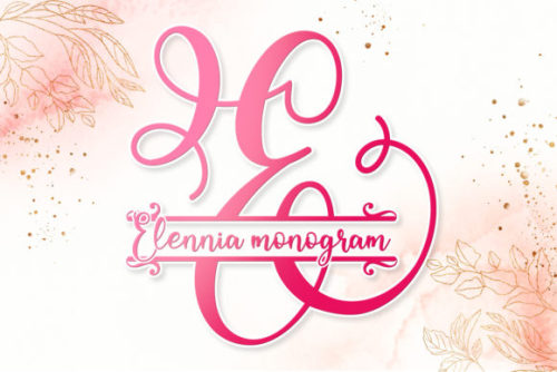 Elennia Monogram Font by niyos.studio