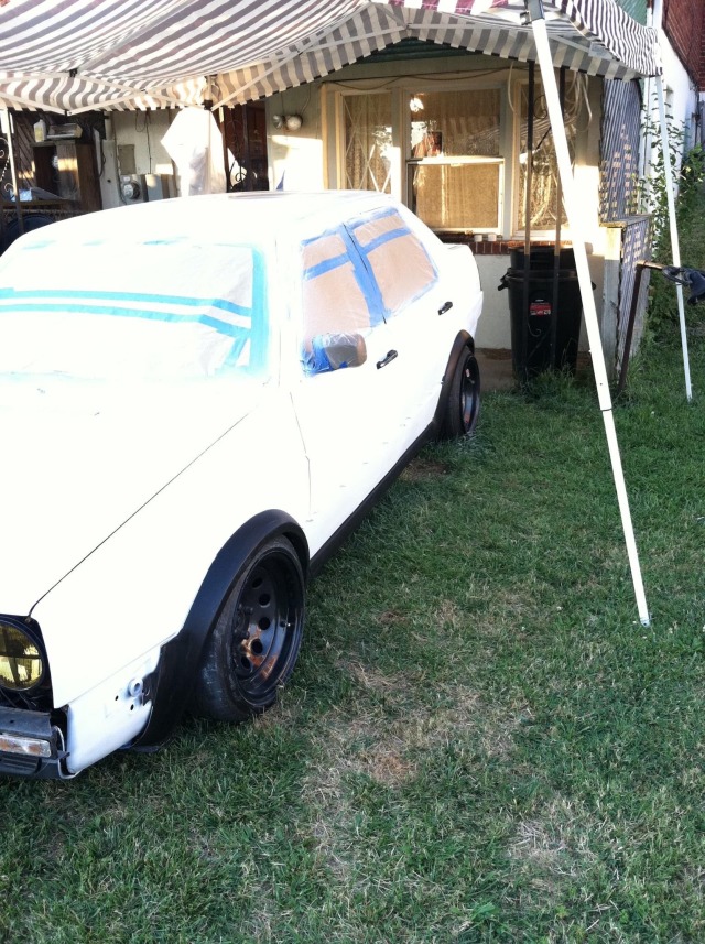 That one time I spray painted my mk2 Jetta 16vt in my back yard 