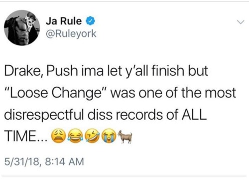 acidtripper666: ladyktuluthesoulsucker666:   vinebox:   pocmemes:  Pusha T vs. Drake    @acidtripper666 😂😂😂😂😂😂😂😂😂   “M-U-R-E-D-R Inc.” Ja couldn’t even spell his own record label in that diss track. 